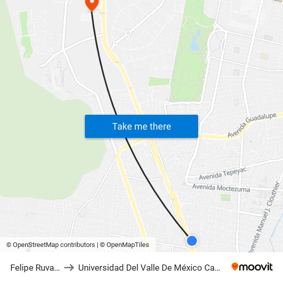 Felipe Ruvalcaba to Universidad Del Valle De México Campus Zapopan map