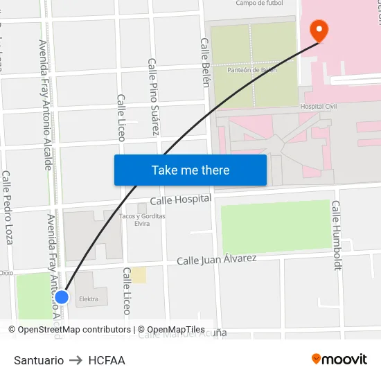 Santuario to HCFAA map