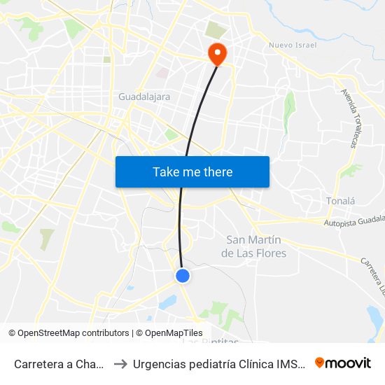 Carretera a Chapala to Urgencias pediatría Clínica IMSS 110 map