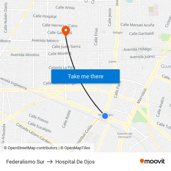 Federalismo Sur to Hospital De Ojos map