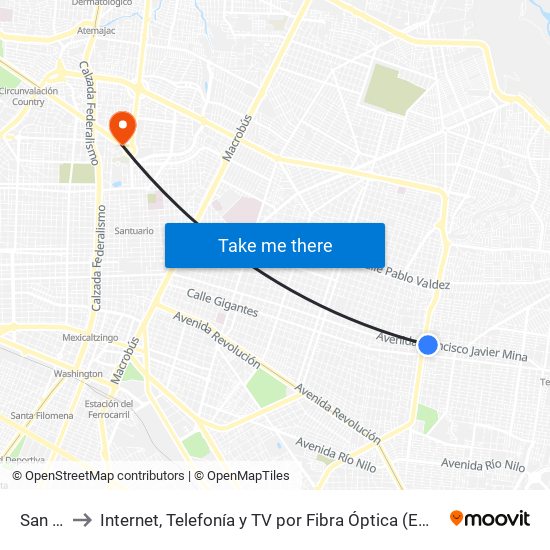 San Jacinto to Internet, Telefonía y TV por Fibra Óptica (Empresarial y Residencial) Enlace TP y Totalplay map