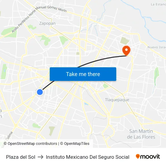 Plaza del Sol to Instituto Mexicano Del Seguro Social map