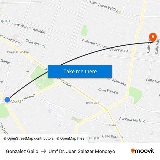 González Gallo to Umf Dr. Juan Salazar Moncayo map