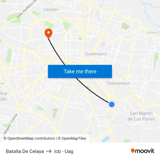 Batalla De Celaya to Icb - Uag map