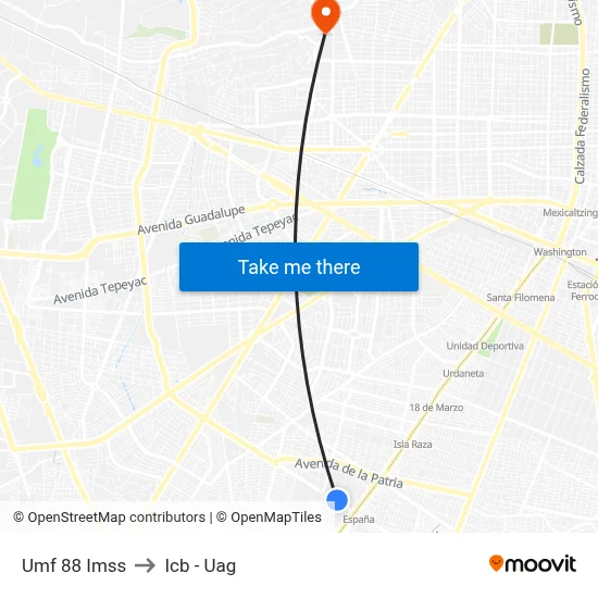 Umf 88 Imss to Icb - Uag map