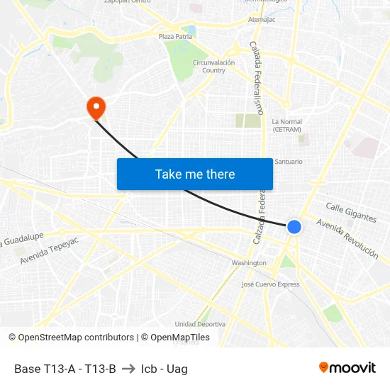 Base T13-A - T13-B to Icb - Uag map