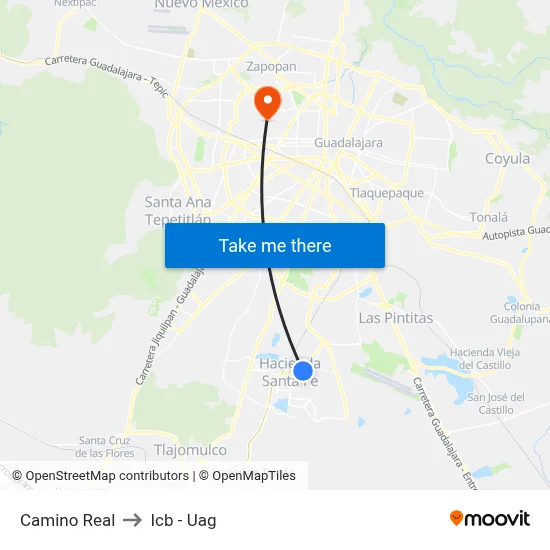Camino Real to Icb - Uag map