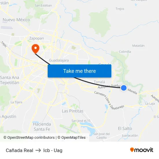 Cañada Real to Icb - Uag map