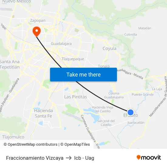 Fraccionamiento Vizcaya to Icb - Uag map