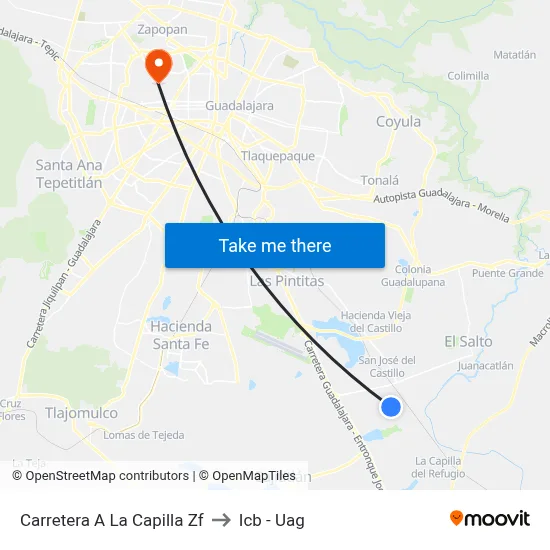 Carretera A La Capilla Zf to Icb - Uag map