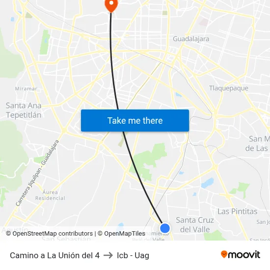 Camino a La Unión del 4 to Icb - Uag map