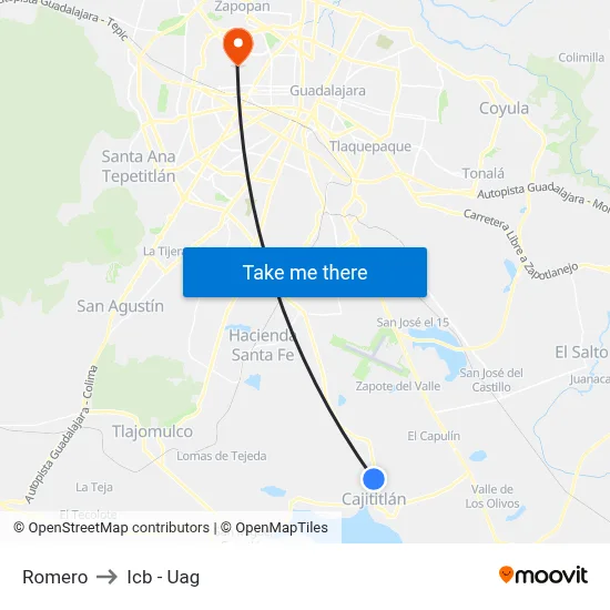 Romero to Icb - Uag map