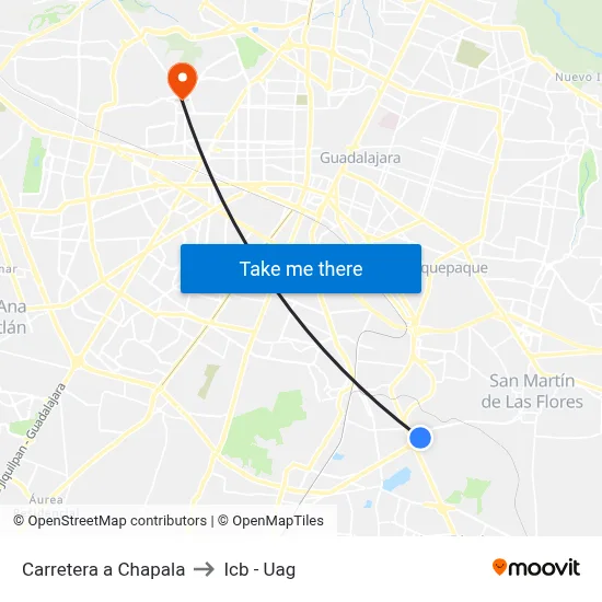 Carretera a Chapala to Icb - Uag map