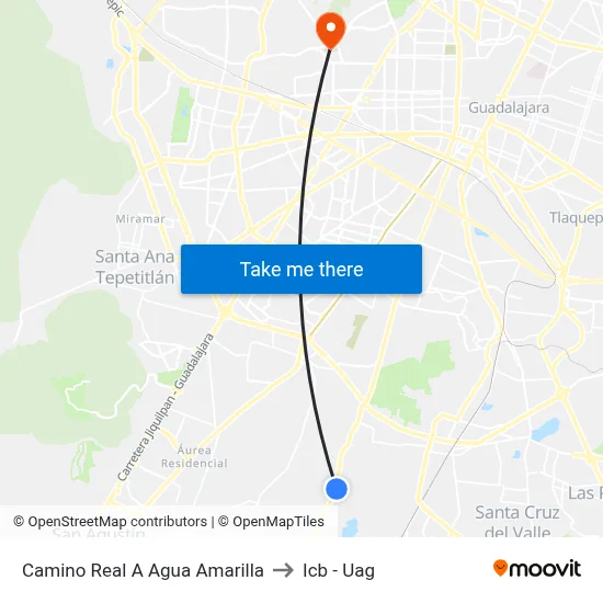 Camino Real A Agua Amarilla to Icb - Uag map