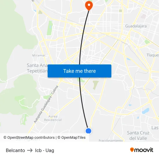 Belcanto to Icb - Uag map