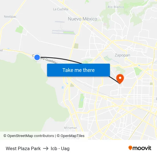 West Plaza Park to Icb - Uag map