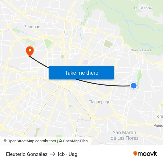 Eleuterio González to Icb - Uag map