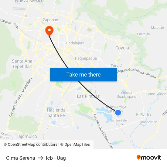 Cima Serena to Icb - Uag map
