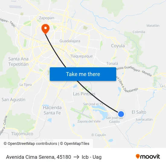 Avenida Cima Serena, 45180 to Icb - Uag map