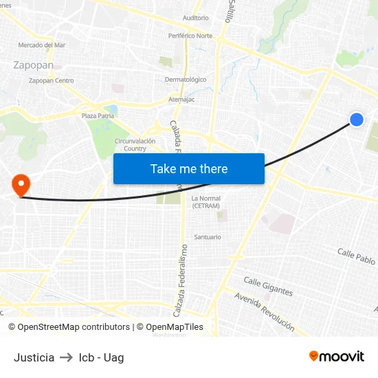 Justicia to Icb - Uag map