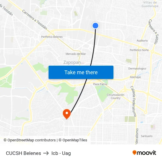 CUCSH Belenes to Icb - Uag map