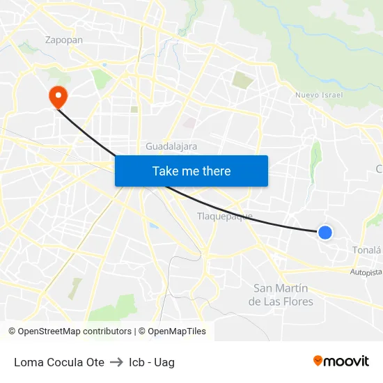 Loma Cocula Ote to Icb - Uag map