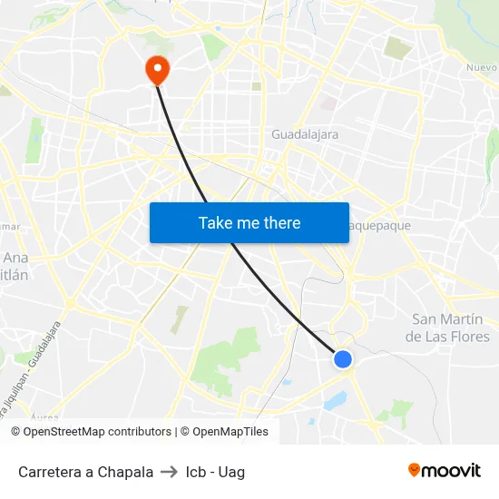 Carretera a Chapala to Icb - Uag map