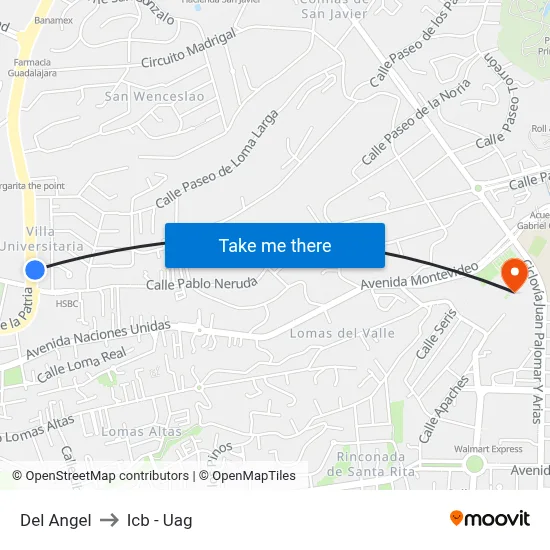 Del Angel to Icb - Uag map