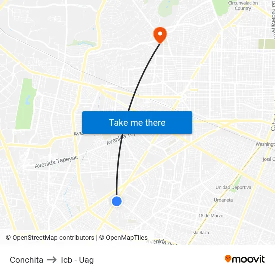 Conchita to Icb - Uag map