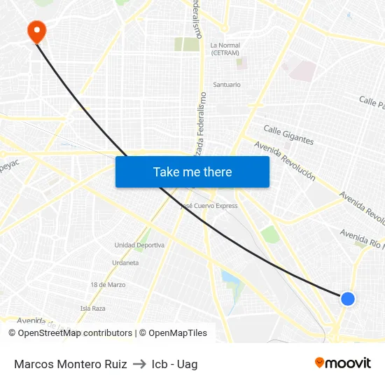 Marcos Montero Ruiz to Icb - Uag map