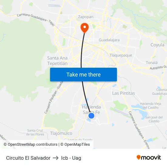 Circuito El Salvador to Icb - Uag map
