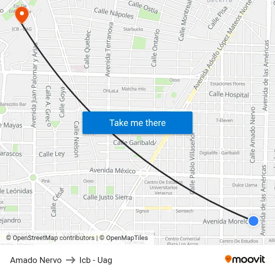 Amado Nervo to Icb - Uag map