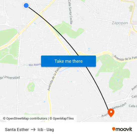 Santa Esther to Icb - Uag map