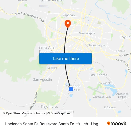 Hacienda Santa Fe Boulevard Santa Fe to Icb - Uag map