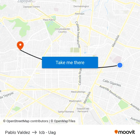 Pablo Valdez to Icb - Uag map