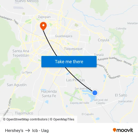 Hershey's to Icb - Uag map