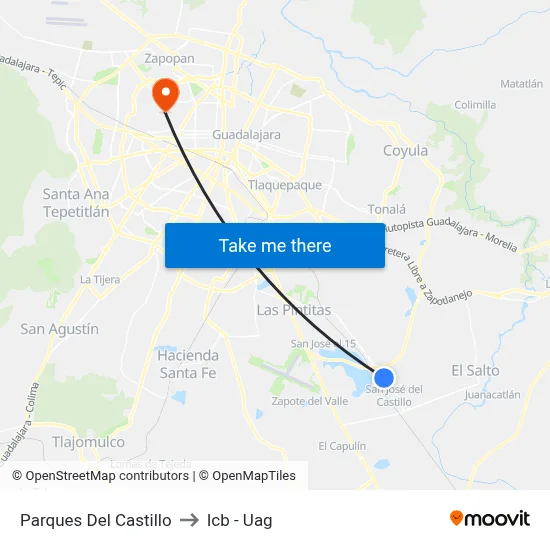 Parques Del Castillo to Icb - Uag map