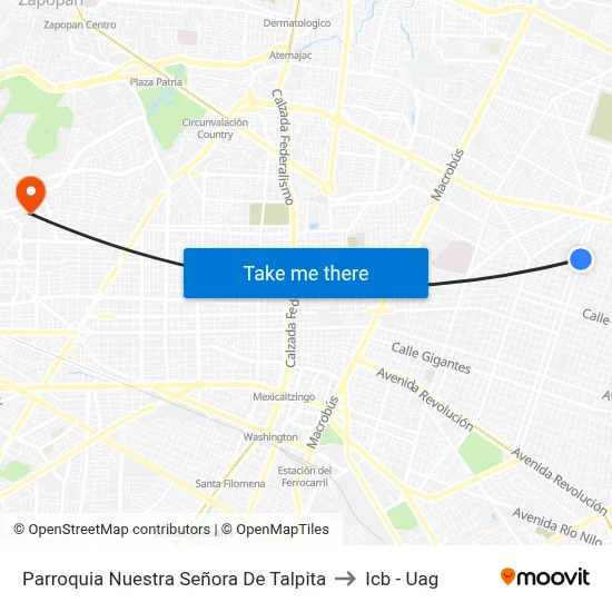 Parroquia Nuestra Señora De Talpita to Icb - Uag map