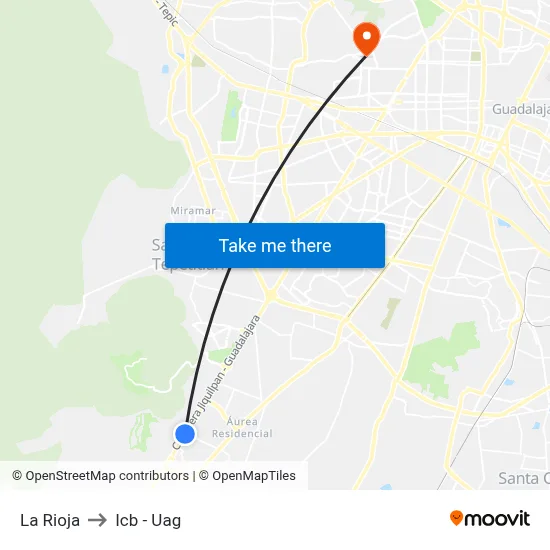 La Rioja to Icb - Uag map