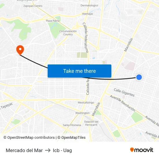 Mercado del Mar to Icb - Uag map
