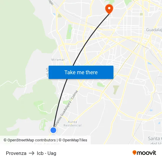 Provenza to Icb - Uag map