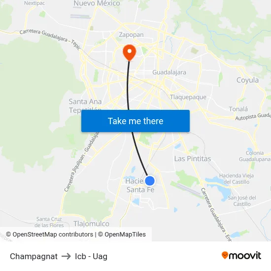 Champagnat to Icb - Uag map