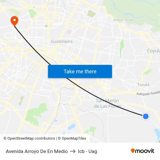 Avenida Arroyo De En Medio to Icb - Uag map
