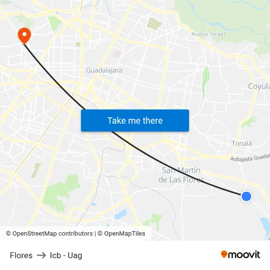 Flores to Icb - Uag map