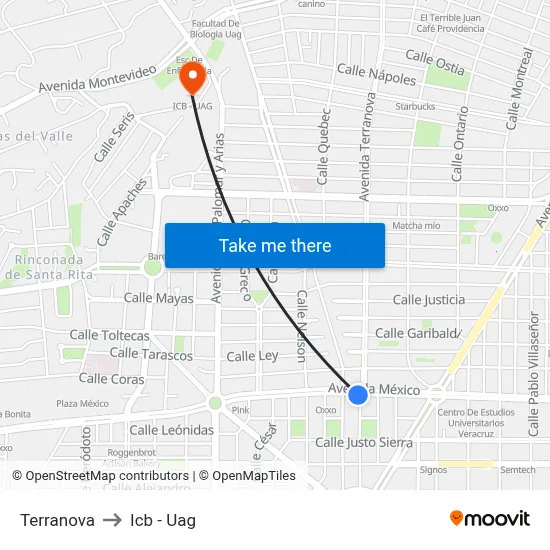 Terranova to Icb - Uag map