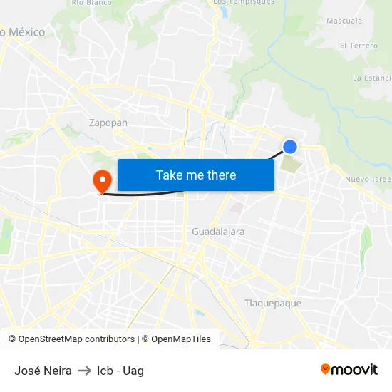 José Neira to Icb - Uag map