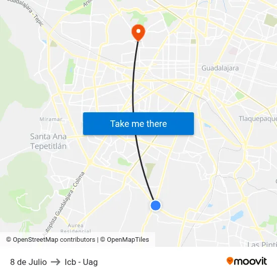 8 de Julio to Icb - Uag map