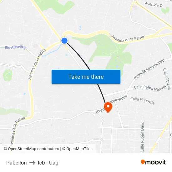 Pabellón to Icb - Uag map