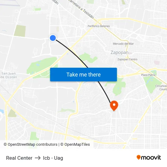 Real Center to Icb - Uag map