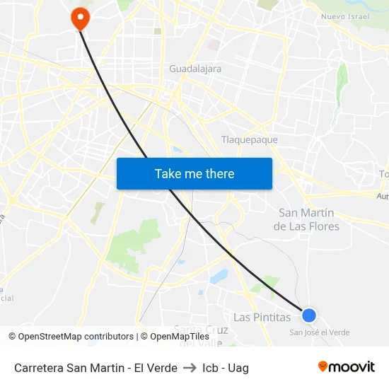 Carretera San Martin - El Verde to Icb - Uag map